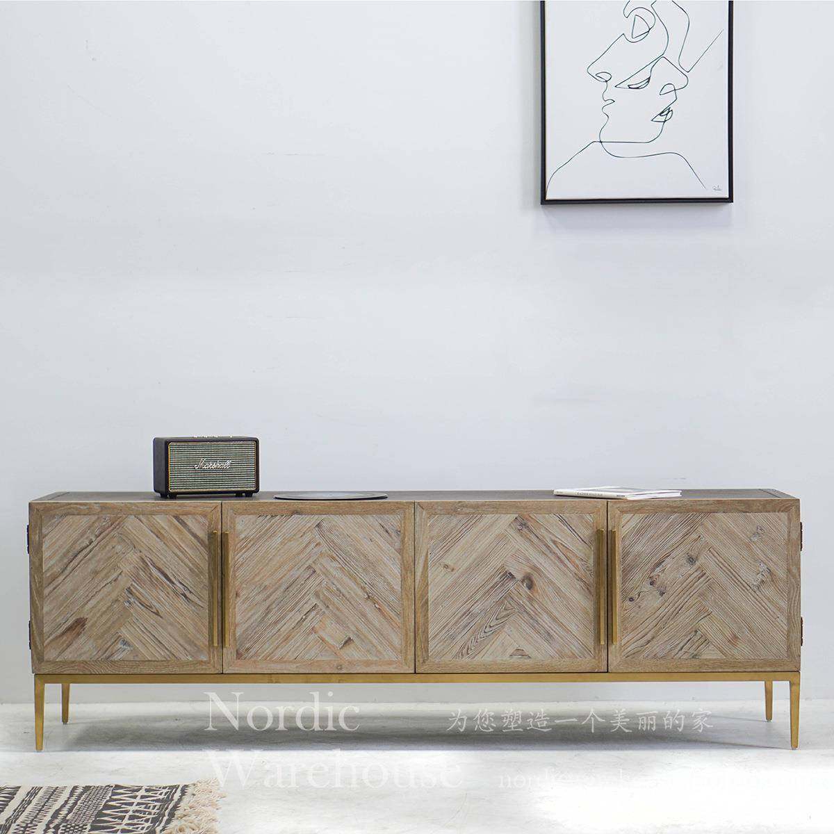 北欧复古铁艺实木茶几桌几何轻奢创意大小户型圆形茶几边几简约,淘宝优惠券,粉丝福利购,淘宝优惠卷