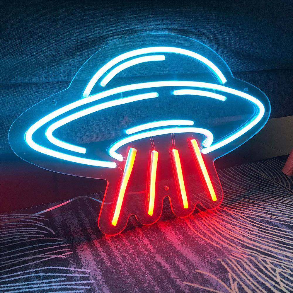 亚克力板霓虹灯UFO外星飞船室内电玩城霓虹装饰灯创意造型灯,淘宝优惠券,粉丝福利购,淘宝优惠卷