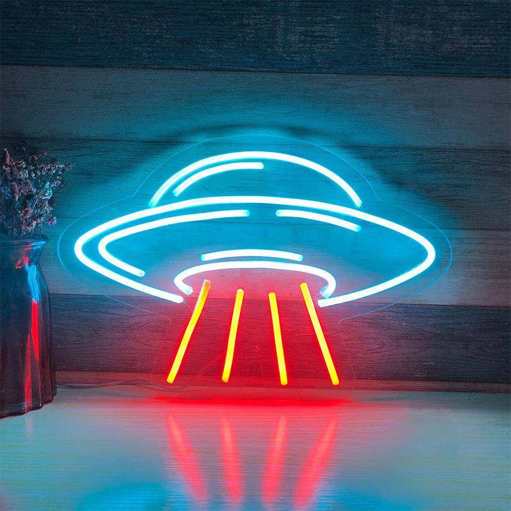 亚克力板霓虹灯UFO外星飞船室内电玩城霓虹装饰灯创意造型灯,淘宝优惠券,粉丝福利购,淘宝优惠卷