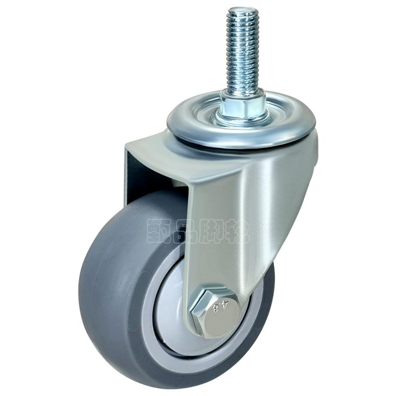 3寸4寸5TPR静音M10螺丝杆M12万向轮M14牙杆脚轮M16转向轮M20刹车 - 图3