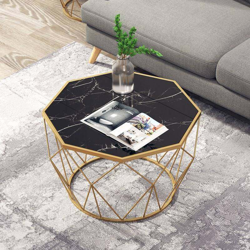 金色轻奢铁艺客厅茶几小户型家用创意茶桌北欧简约大理石边几圆桌,淘宝优惠券,粉丝福利购,淘宝优惠卷