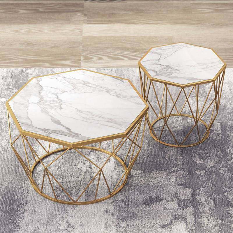 金色轻奢铁艺客厅茶几小户型家用创意茶桌北欧简约大理石边几圆桌,淘宝优惠券,粉丝福利购,淘宝优惠卷