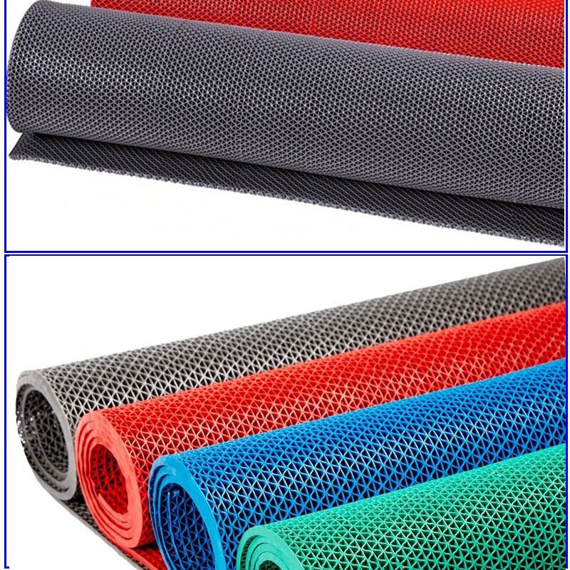 Kitchen hollow water-proof floor mat S-shaped encrypted swimming pool mat bathroom shower anti-fall carpet PVC grid anti-slip mat