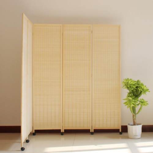 折叠屏风隔断客厅玄关折屏办公室遮挡帘实木竹编简易可移动带 - 图2