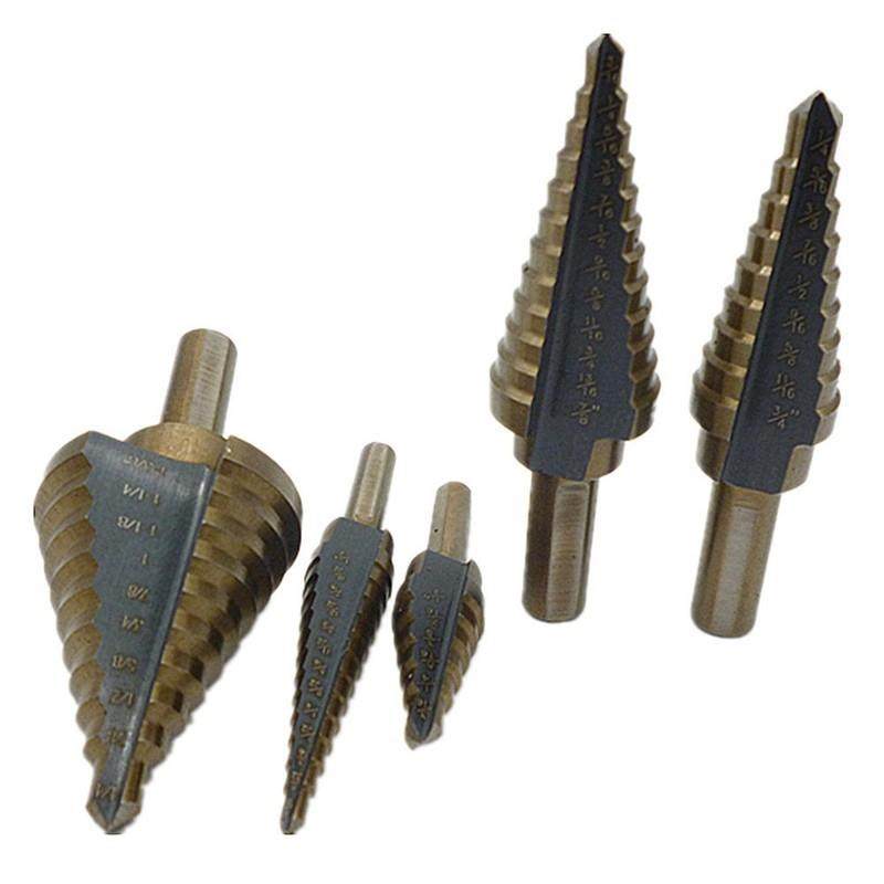 五件套铝盒钢板打孔器英制5pc烤黄三角孔扩孔宝塔钻头台阶梯钻,淘宝优惠券,粉丝福利购,淘宝优惠卷