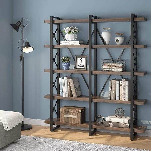 美式置物架落地式花架复古书架客厅铁艺收纳架实木简约搁板展示架,淘宝优惠券,粉丝福利购,淘宝优惠卷