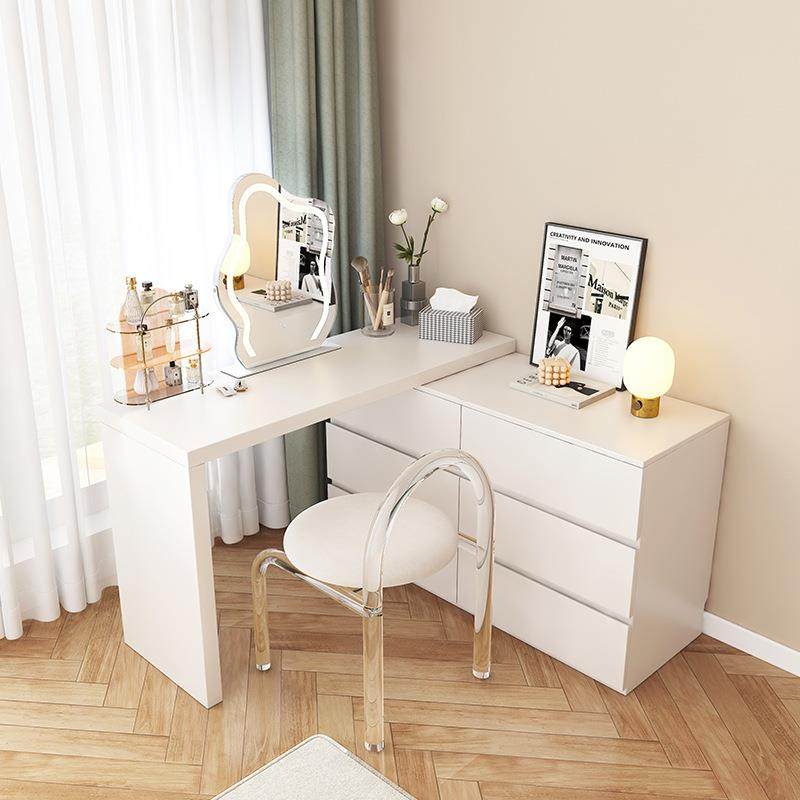 木月梳妆台收纳柜一体北欧风格卧室现代简约网红多功能伸缩化妆桌,淘宝优惠券,粉丝福利购,淘宝优惠卷