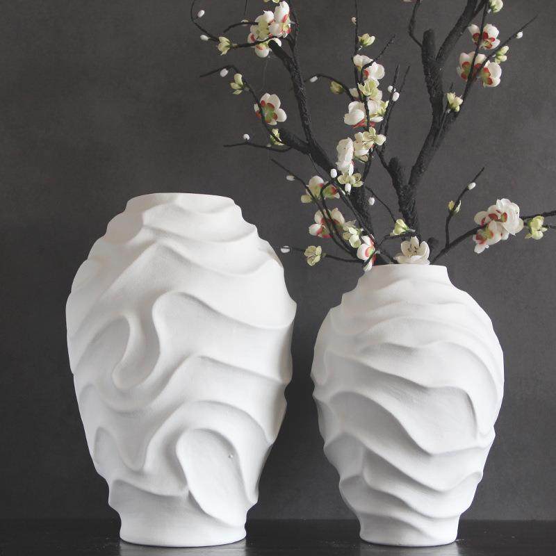 现代北欧新中式创意手绘陶瓷花瓶摆件家居样板房客厅酒柜花插花器,淘宝优惠券,粉丝福利购,淘宝优惠卷