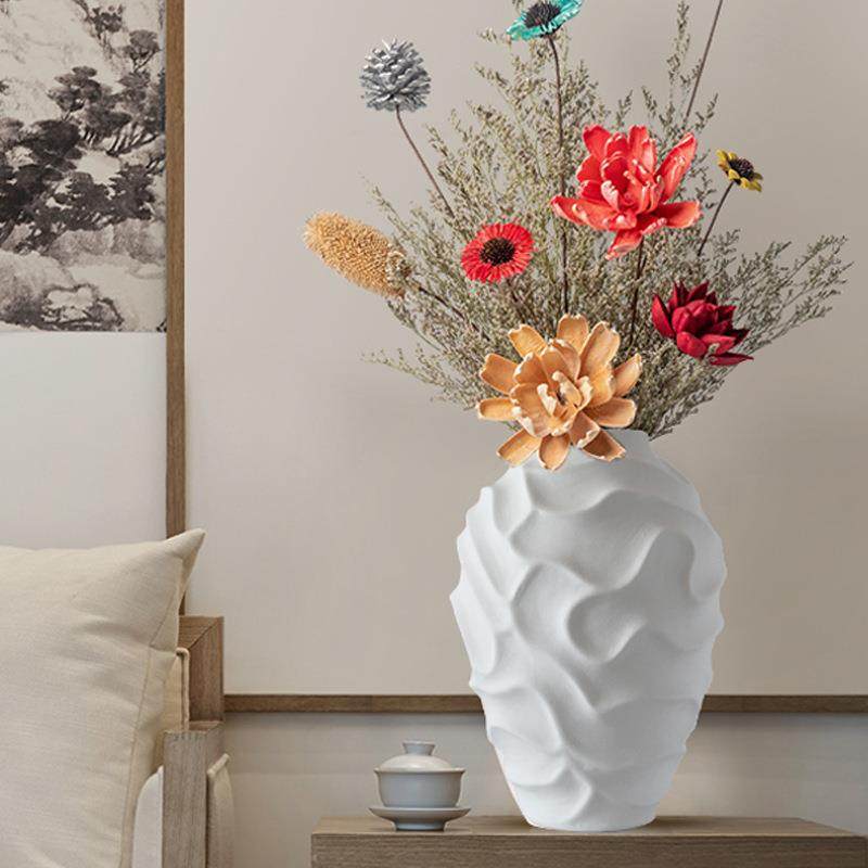 现代北欧新中式创意手绘陶瓷花瓶摆件家居样板房客厅酒柜花插花器,淘宝优惠券,粉丝福利购,淘宝优惠卷