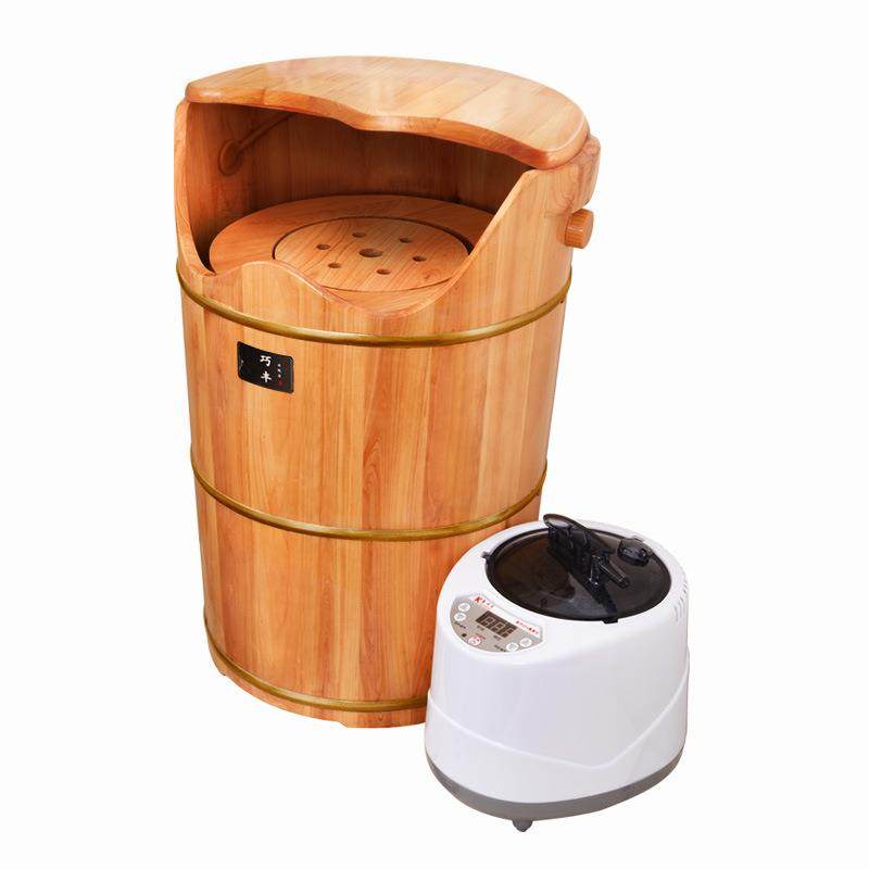 加热熏蒸泡脚木桶过小腿过膝木质保温洗脚盆家用实木足浴蒸脚桶,淘宝优惠券,粉丝福利购,淘宝优惠卷