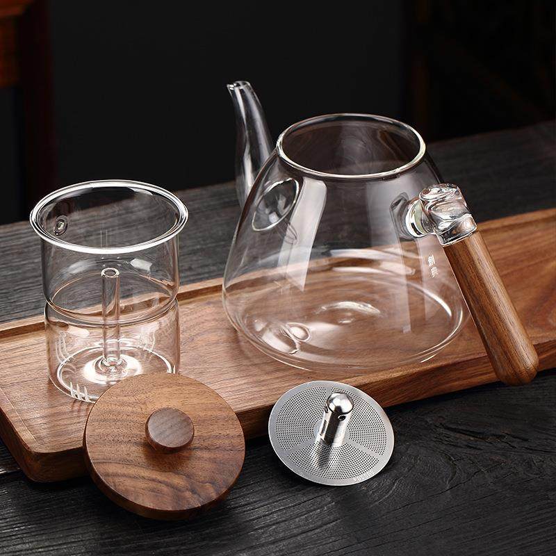 玻璃蒸煮茶壶烧水壶胡桃木提梁壶电陶炉煮茶器养生壶家用套装,淘宝优惠券,粉丝福利购,淘宝优惠卷