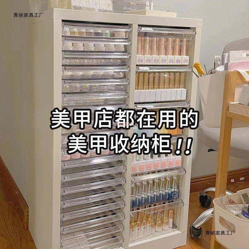 美甲柜收纳油柜美甲店甲胶式多层平底a4文件抽屉式带MOO轮落地样 - 图1