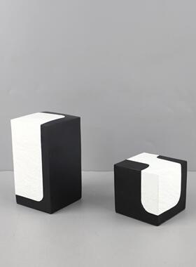 现方代面约树脂黑白拼色块桌摆件客厅卧简室玄关酒店软1730装家居