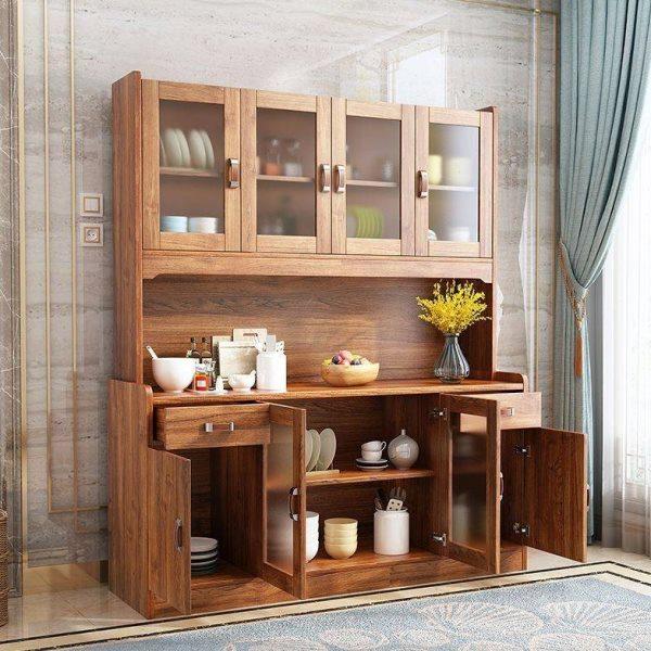 碗柜厨房柜餐边柜酒柜简约现代客厅边柜实木色储物柜备餐柜茶水柜,淘宝优惠券,粉丝福利购,淘宝优惠卷