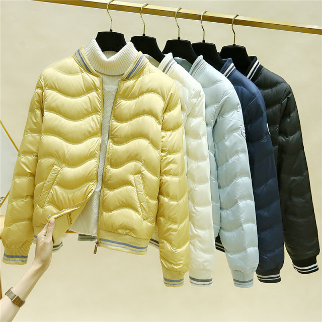 New winter stand collar baseball jacket white duck down jacket