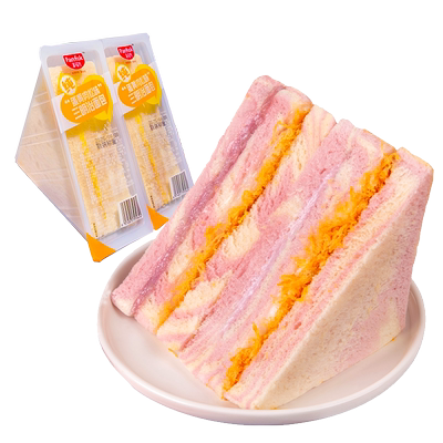 芋泥蛋黄三明治面包早餐健康夹心无边吐司解馋小零食休闲食品小吃