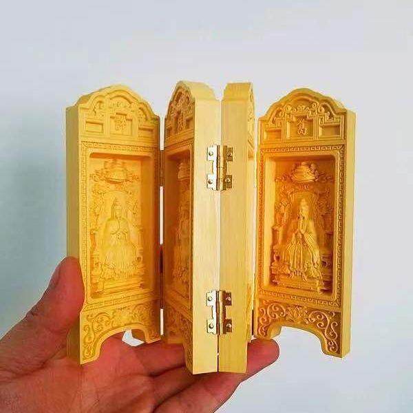 黄杨木雕精品四大天师折叠神龛葛洪萨守坚张天师许逊天师神像,淘宝优惠券,粉丝福利购,淘宝优惠卷