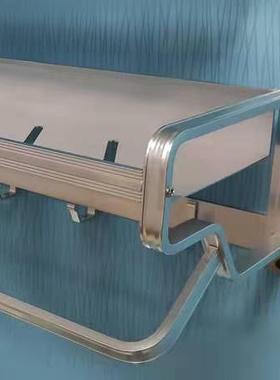 亮光浴巾架卫生间折叠活动毛巾架厕所置物架带衣钩加厚挂毛巾杆