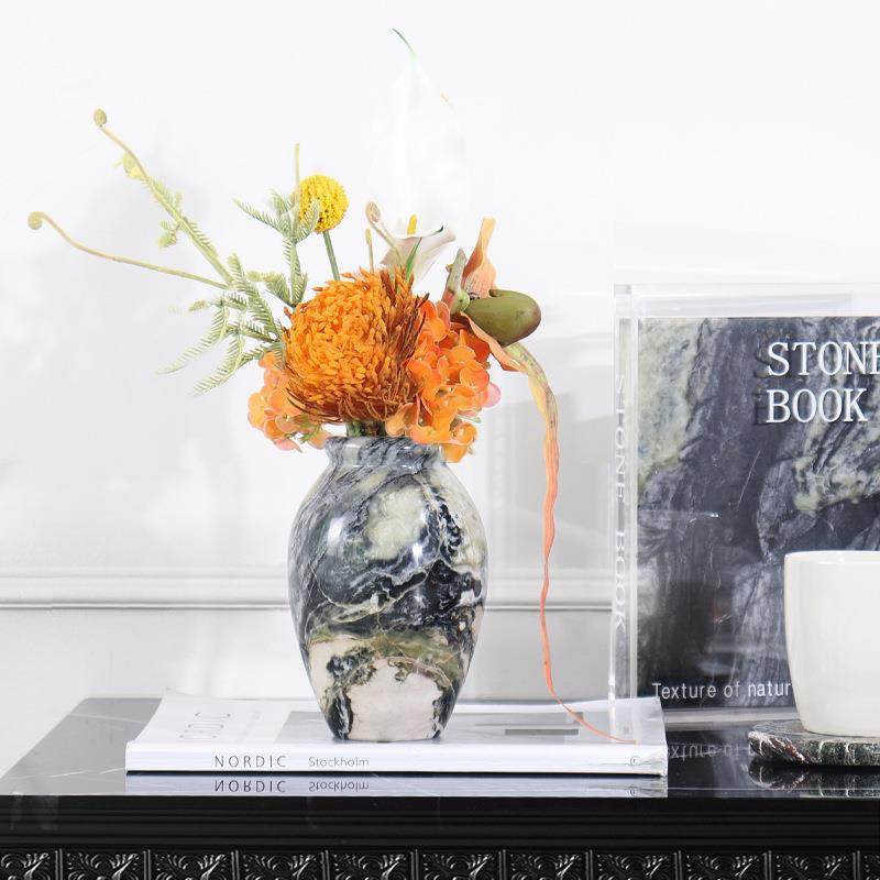天然大理石轻奢风花瓶新中式样板间别墅书房装饰展示柜摆件,淘宝优惠券,粉丝福利购,淘宝优惠卷