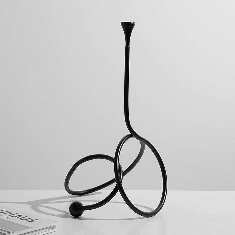 北欧蜡烛台样板间创意线条缠绕摆件客厅餐桌高级氛围艺术软装饰品,淘宝优惠券,粉丝福利购,淘宝优惠卷