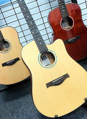 41寸民谣吉他初学者入门36寸儿童guitar单板实木吉他工厂现货
