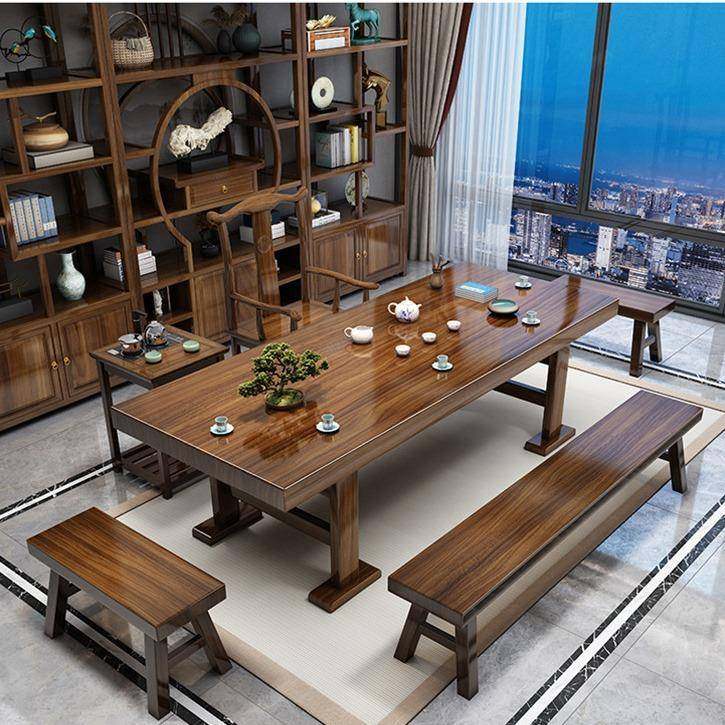 实木大板茶桌椅组合一桌五椅家用茶几茶台烧水壶一体办公室泡茶桌,淘宝优惠券,粉丝福利购,淘宝优惠卷