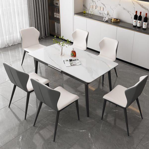 意式可伸缩岩板餐桌椅多功能电磁炉现代简约小户型家用长方形饭桌,淘宝优惠券,粉丝福利购,淘宝优惠卷