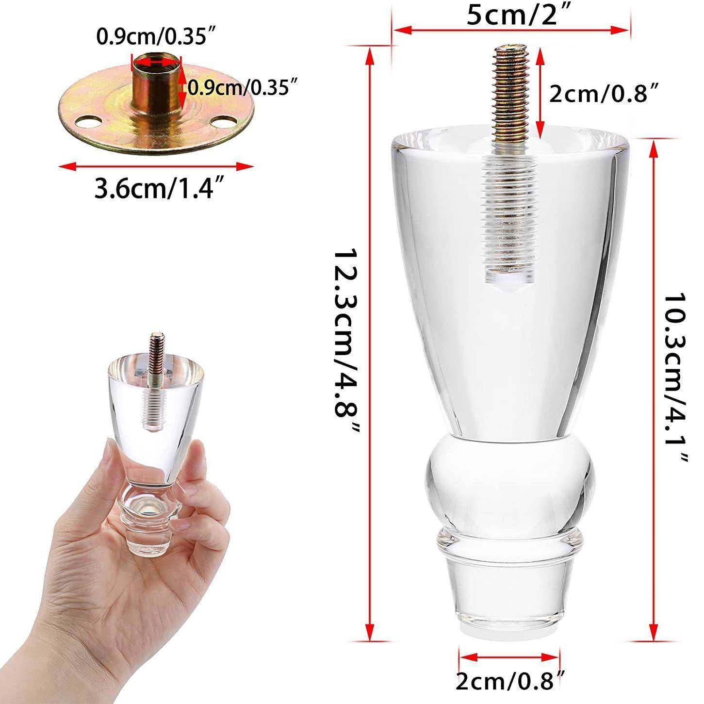 沙发脚亚克力透明水晶脚床脚支撑脚加高橱柜脚金属桌脚,淘宝优惠券,粉丝福利购,淘宝优惠卷
