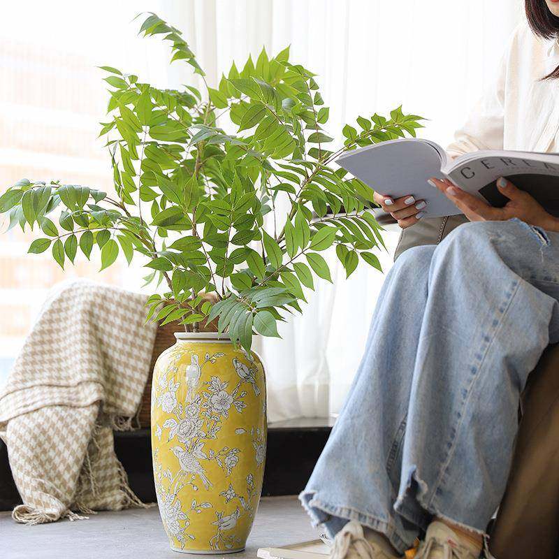 新中式陶瓷花瓶青花瓷高级感萝卜瓶彩色客厅家居摆件鲜花瓶插花器,淘宝优惠券,粉丝福利购,淘宝优惠卷