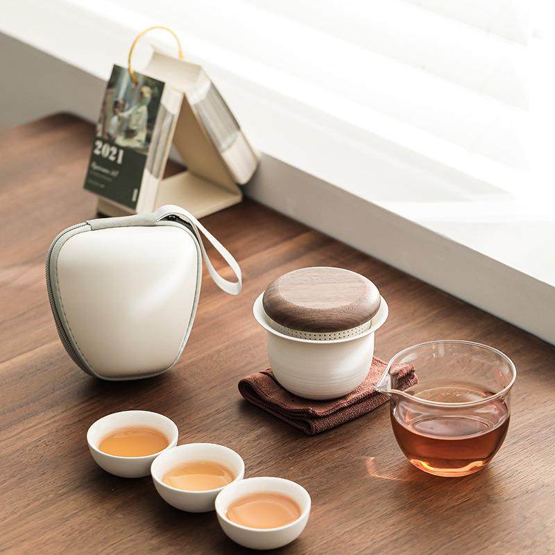旅行茶具便携快客杯陶瓷茶具露营茶具功夫泡茶套装家用套装送礼伴,淘宝优惠券,粉丝福利购,淘宝优惠卷