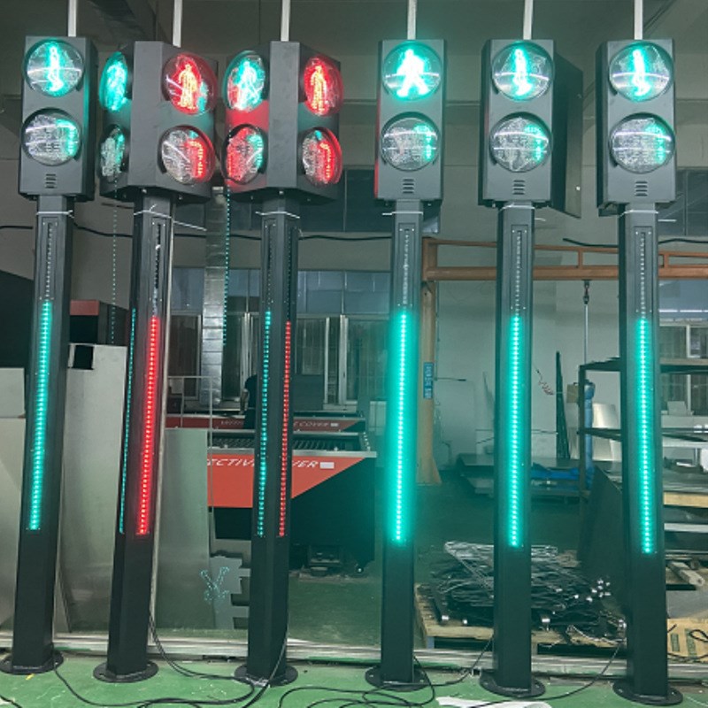 智慧倒计时信号灯 语音提示发光灯带警示灯 一体式机器人人行灯 - 图1