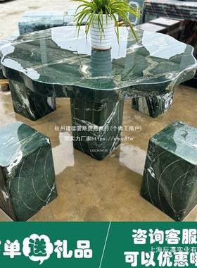 石桌石凳别墅户外用茶销01台一套石头花岗岩直家天然大石庭院理花