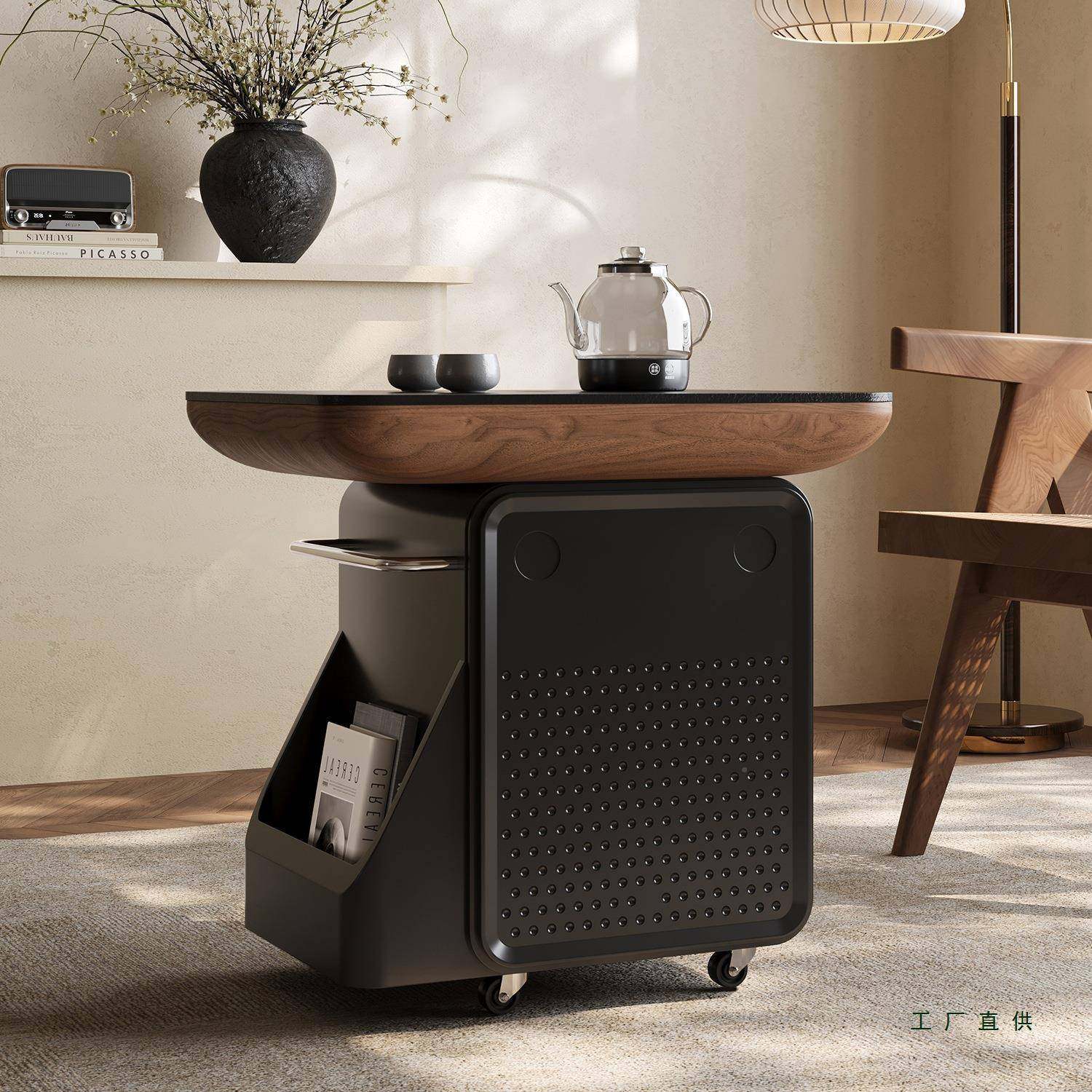 一新款意式极简客厅动烧水985茶台小型户阳台实木茶桌移带烧水壶,淘宝优惠券,粉丝福利购,淘宝优惠卷