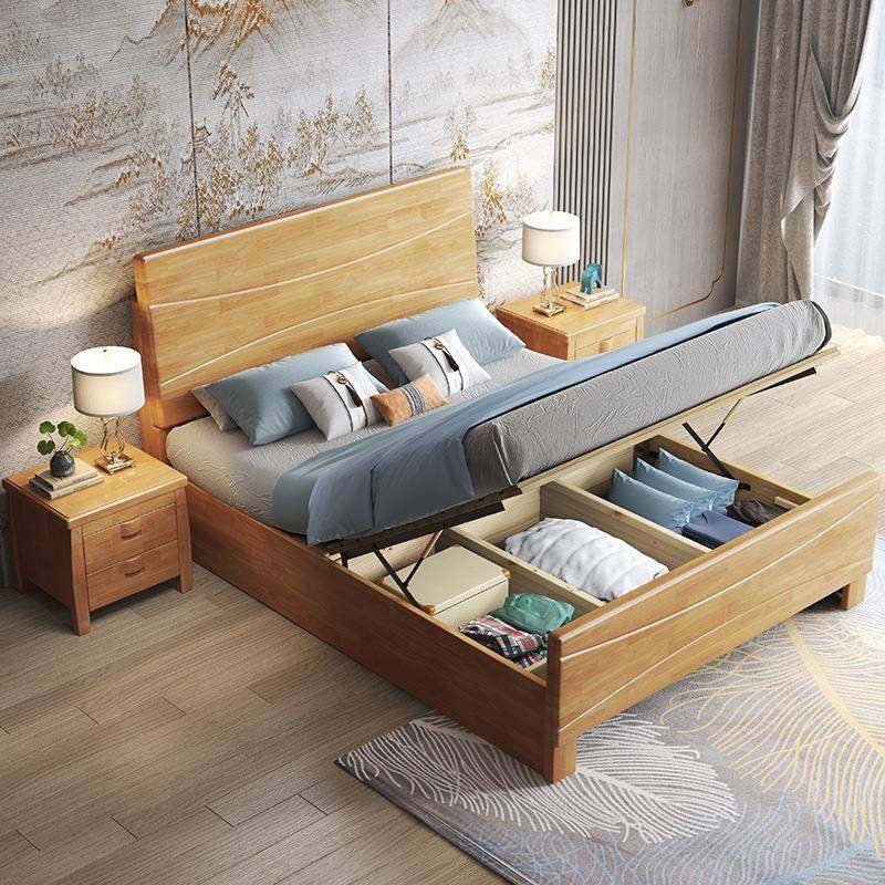 实木床1.5米双人床代WVF简约小型单人户床1.5儿童床1.2高现箱储物,淘宝优惠券,粉丝福利购,淘宝优惠卷