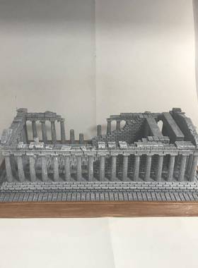 家居摆件树脂希工艺创意名摆件世界建ZB0006筑腊雅典卫城工艺品品