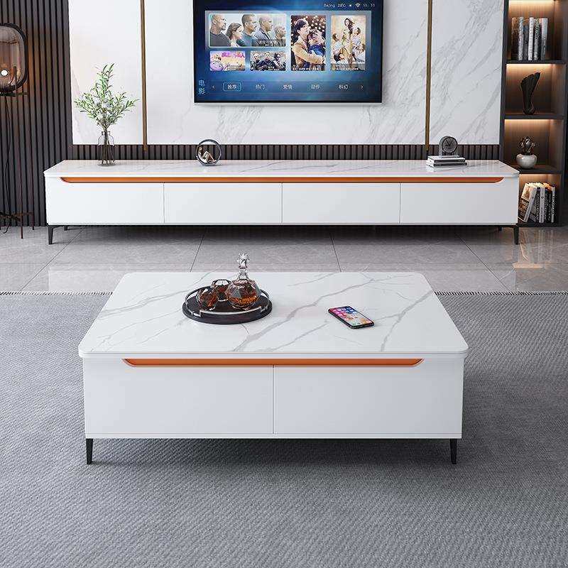 长方形岩板茶几北欧小户型轻奢网红客厅家用茶几电视柜组合收纳柜,淘宝优惠券,粉丝福利购,淘宝优惠卷
