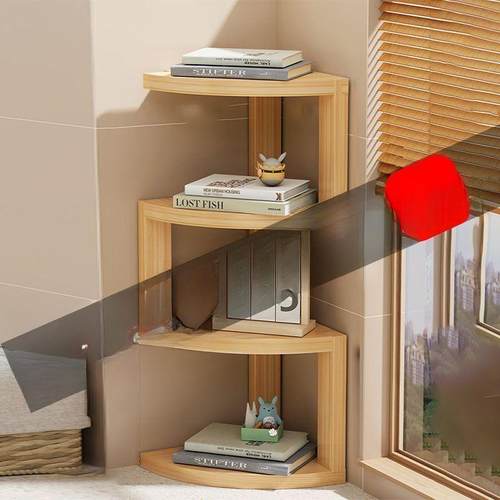 实木置物架北欧转角书架家用橡木书桌桌面木架隔板收纳架 - 图0