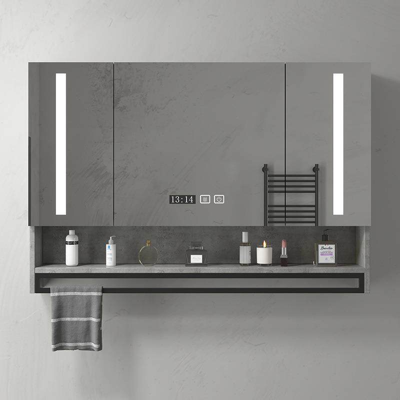 实木智能浴室镜柜带灯除雾卫生间浴室镜挂墙式洗手间镜子带置物架,淘宝优惠券,粉丝福利购,淘宝优惠卷