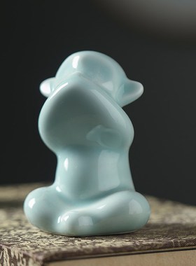 客庄创意陶瓷四不猴猴子家居摆件客厅办公室装饰品孙悟空不说不听