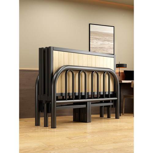 实木折叠床家用简易单人AXP小床加床米2成双人出租房固硬1板加人 - 图1