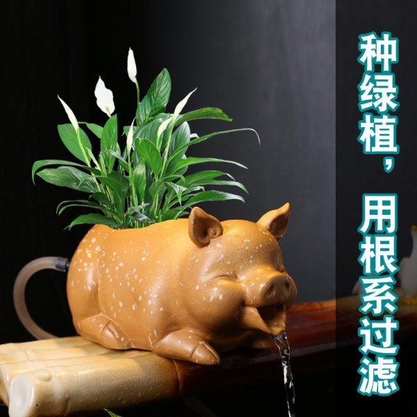 庭院流水摆件古法养鱼循环流水增氧陶瓷造景假山装饰品生态创意,淘宝优惠券,粉丝福利购,淘宝优惠卷