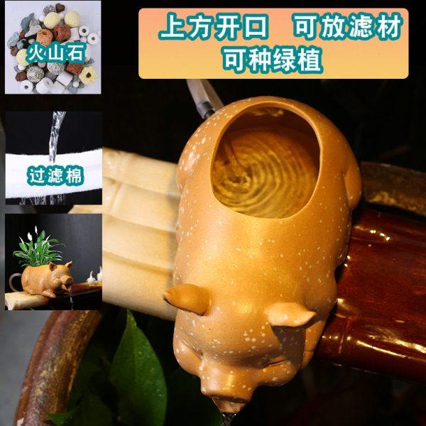 庭院流水摆件古法养鱼循环流水增氧陶瓷造景假山装饰品生态创意,淘宝优惠券,粉丝福利购,淘宝优惠卷