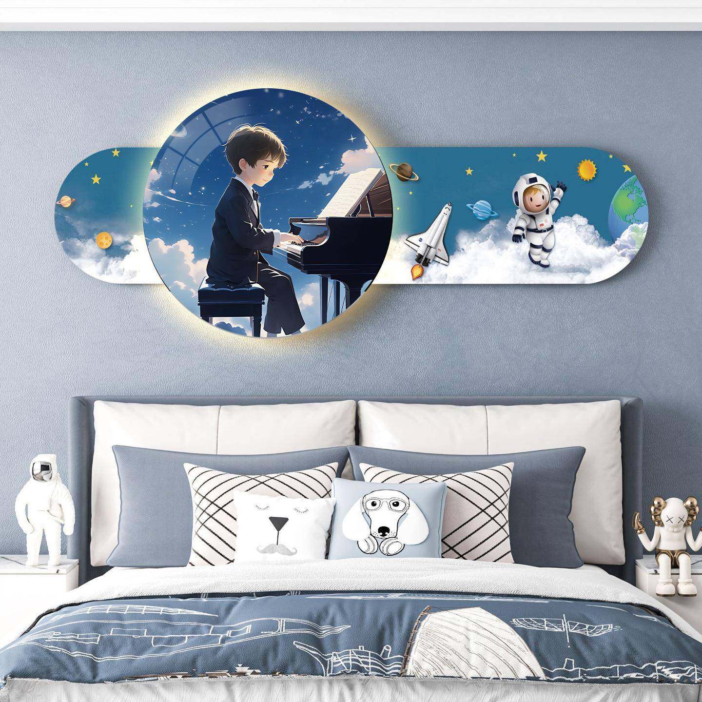 可爱温馨卡通儿童房装饰画创意趣味女孩男孩房间卧室床头挂画氛围,淘宝优惠券,粉丝福利购,淘宝优惠卷