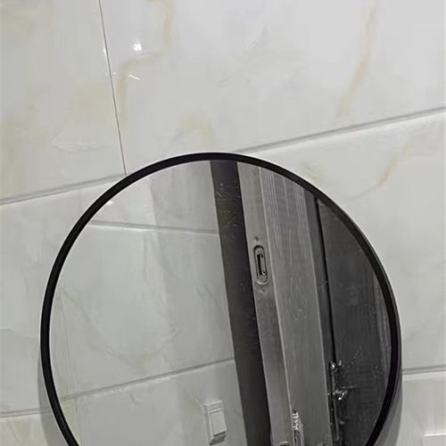 卫生间镜子免打孔挂墙式厕所洗漱台浴室贴墙壁挂玻璃圆镜 - 图1