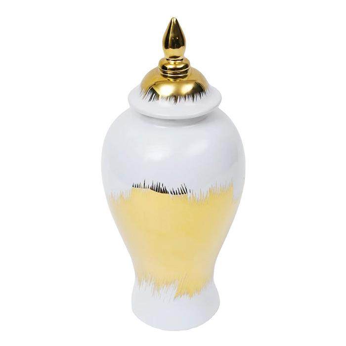 欧式电镀陶瓷将军罐花瓶摆件金色轻奢工艺品样板房软装玄关摆件,淘宝优惠券,粉丝福利购,淘宝优惠卷