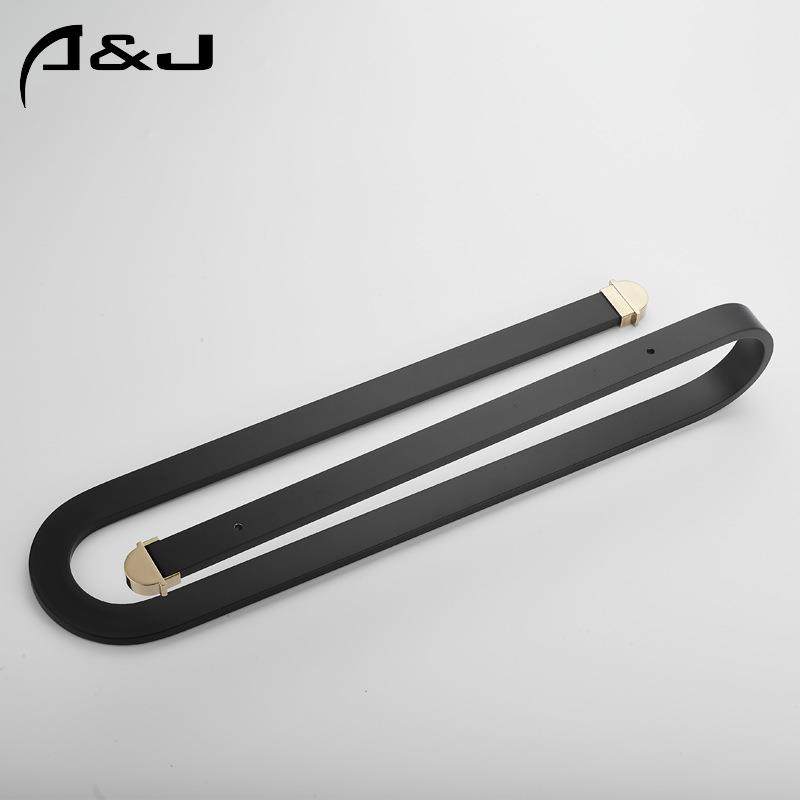 新款黑金毛巾架浴室毛巾杆S型置物架卫生间毛巾环厕所收纳架,淘宝优惠券,粉丝福利购,淘宝优惠卷