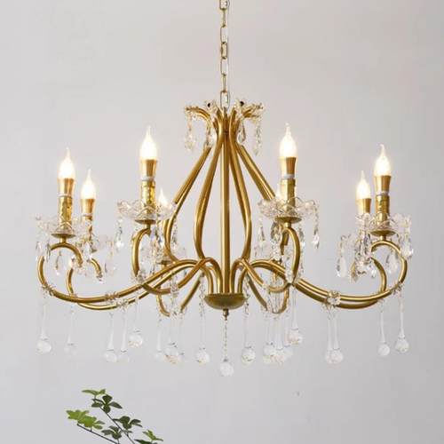新款蜡烛吊灯美式复古吊灯客厅灯法式复古吊灯具客厅卧室餐厅吊灯 - 图2