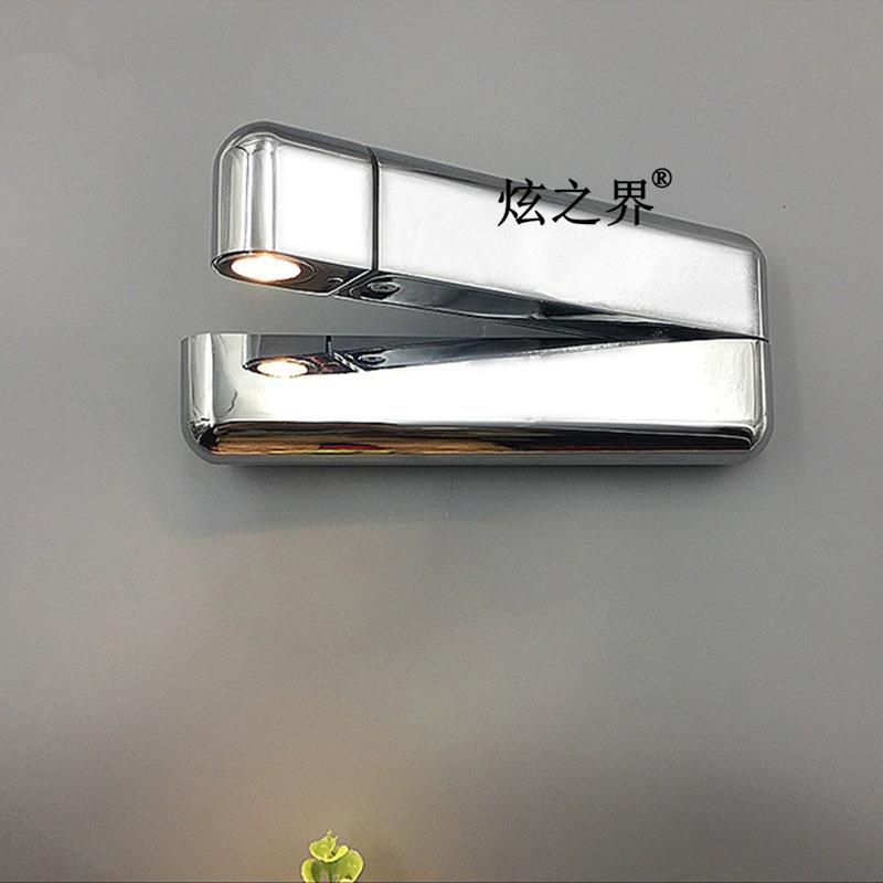 LED stapler wall lamp fashionable folding wall lamp adjustable living room study hotel hotel bedroom bedside reading lamp