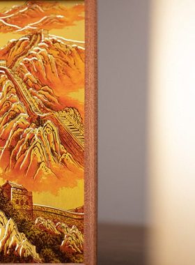 朱炳仁铜 万里长城桌屏摆台装饰画装饰电视柜办公室礼物领导长辈