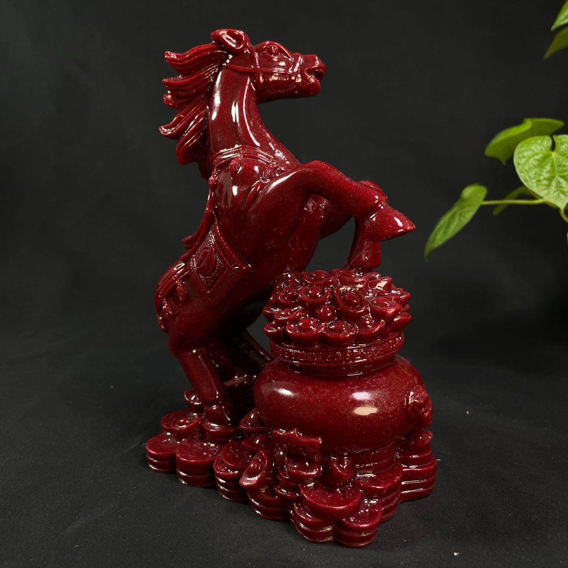 朱砂马摆件紫金砂马上发财办公桌玄关居家摆设工艺品直播 - 图1